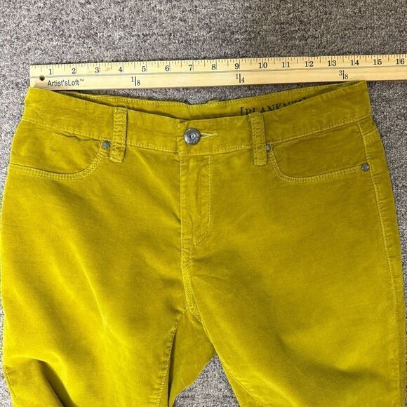 Blank NYC Mustard Yellow Chartreuse or Gold Velvet Skinny Pants Soft Size 28 - Picture 6 of 9